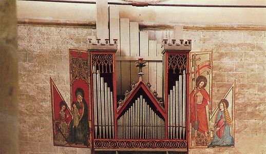 Das älteste Orgelgehäuse der Welt (1435) in Sitten(/Sion), Kanton Wallis, Schweiz